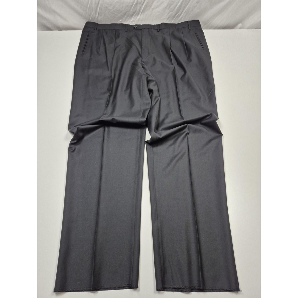 Peerless Dress Pants Mens 50x37 Black Wool Pleated Straight Unhemmed NWT